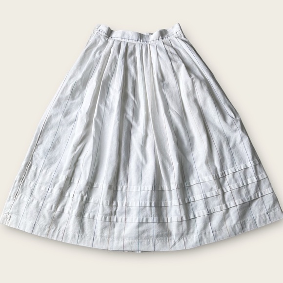 Vtg Henry Grethel 80s White Linen Cotton Skirt Set Prairie Coastal Cottagecore - Picture 12 of 16